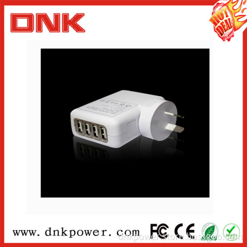 High Output Rapid Travel USB Wall Charger with 4 Port